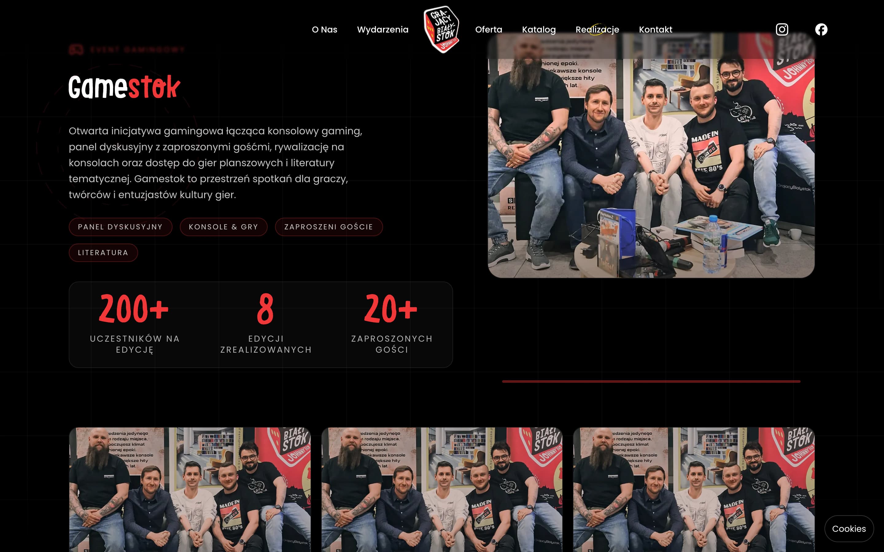 Desktopowa prezentacja projektów Fundacji Grający Białystok.