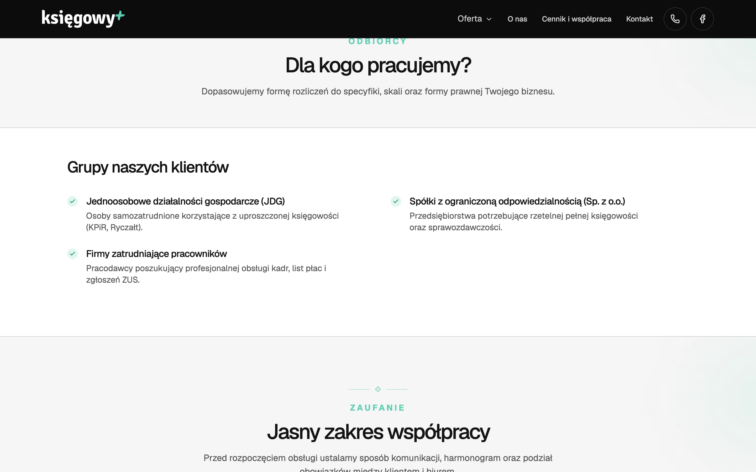 Ścieżki oferty Księgowy Plus dopasowane do różnych potrzeb klientów.